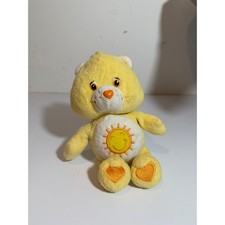 2002 Care Bears 8" Sunshine Funshine Vintage Plush Bear Yellow