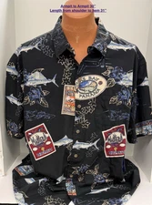 NWT Bimini Bay Outfitter Hawaiian Shirt Men's 2XL Marlin Cabo Panama Spain Aloha