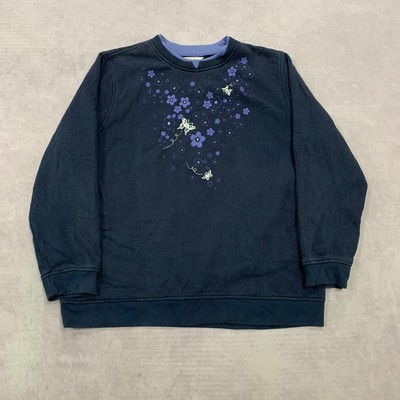 Vintage Sweatshirt Cottagecore Blumen und Schmetterling gemustert Pullover mit