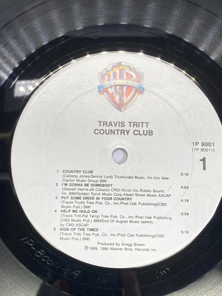 Travis Tritt Country Club Vintage Vinyl LP 1990 Warner Bros. Record 1P-8001 Foto 2 de 4