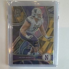 2023 Panini Chronicles Spectra Gold Prizm Peter Skoronski RC #96 /10 Northweste…