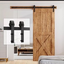 Barn Door Sliding Hardware Kit 72" Decorative Matte Black