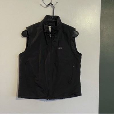 Y2K Esprit black cotton nylon blend full zip quilted interior vest size 4