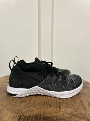 Size 6.5-Nike Women s Metcon Flyknit 3 AR5623-001 Black White Training Shoes NEW