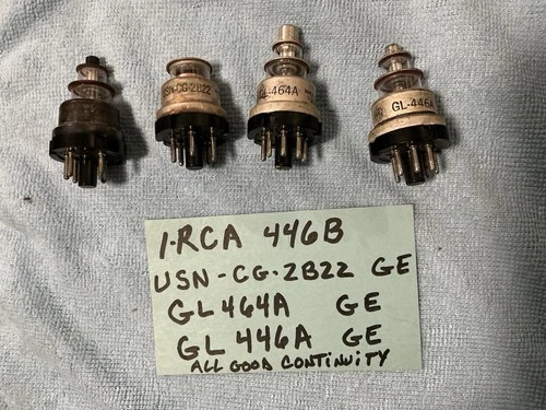 4 Vintage GE RCA GL-464A CG-2B22  GL-446A 446B Vacuum Ham Radio Amplifier Tubes