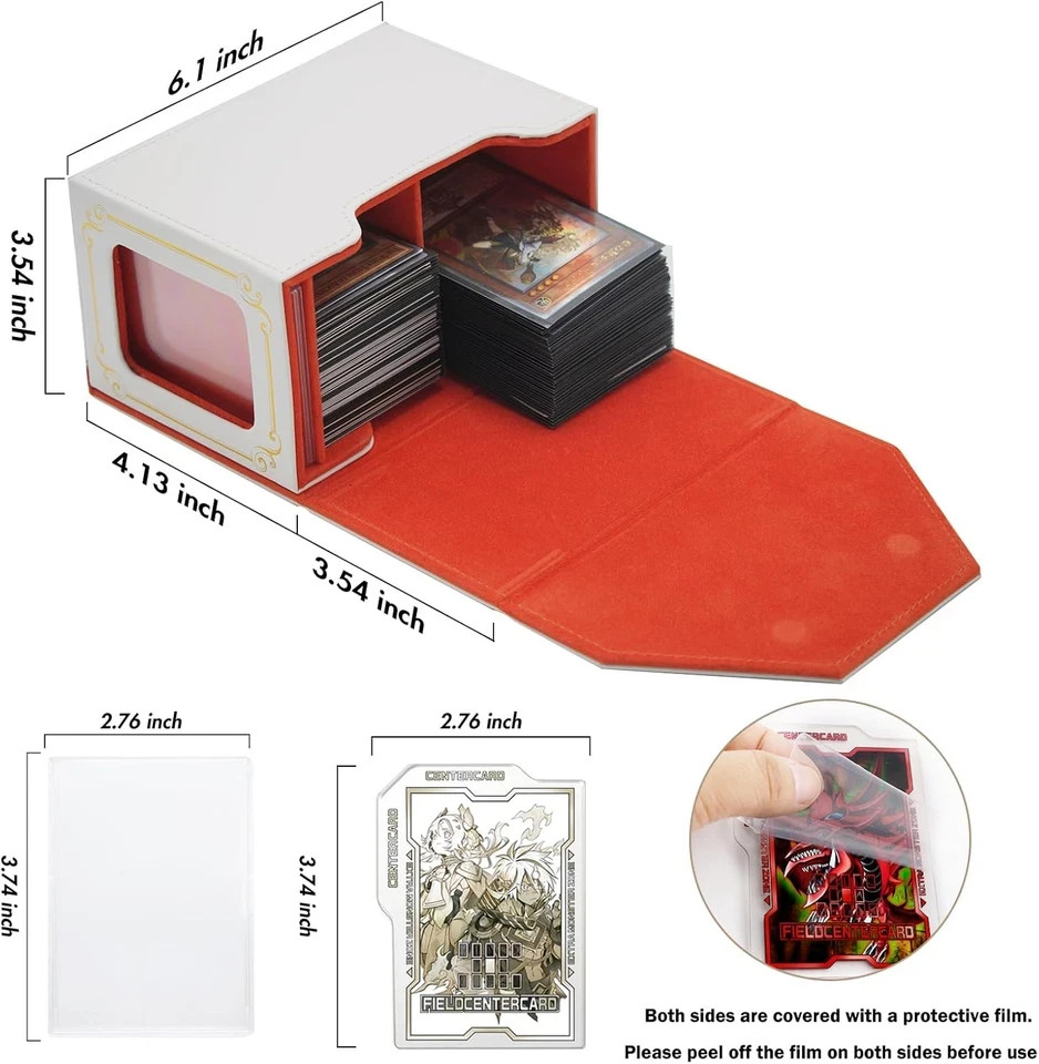 STORY of WHITE Laser Card Deck Box for YGO MTG Organizer Holds 220+ Double Sleev