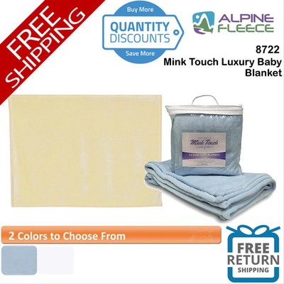   Alpine Fleece Mink Touch Luxury Baby Blanket 30 X 40'' With Zippered Bag 8722