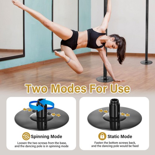 Stripper Dancing Pole Spinning & Static Mode 45mm for Home Portable Removable - Picture 6 of 12