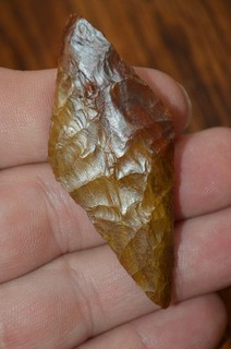 Superb Red & Tan Jasper Mississippian Harahey Eastern Kansas 2.5 x 1.1/8 Fine