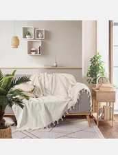 Milam London 100% Cotton Throw For Sofas | Beds | Settees Bed Throw Double Size