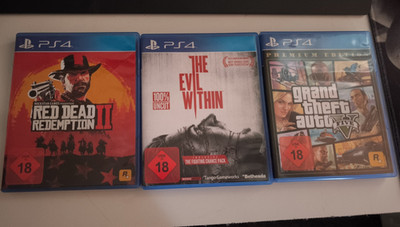 PS4 Spielepaket: RDR2, The Evil Within, GTA V Premium