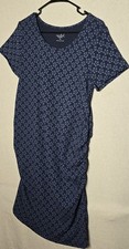 Isabel Maternity by Ingrid & Isabel Short Sleeve Floral T-Shirt Dress XL Blue