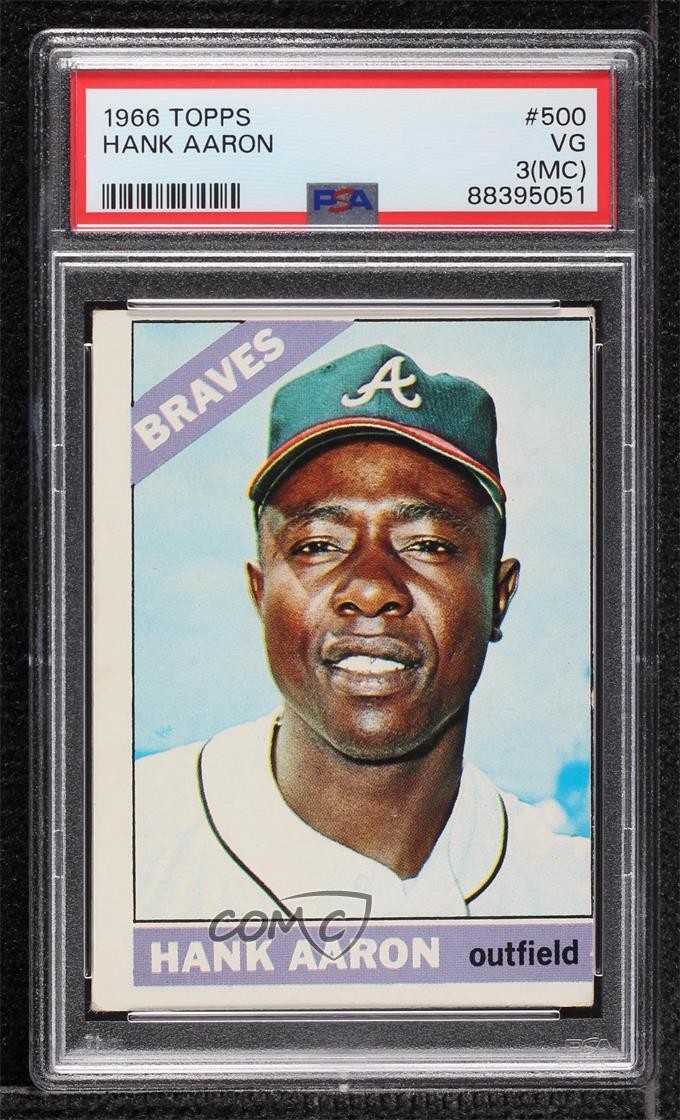 1966 Topps Hank Aaron #500 PSA 3 HOF 0ls