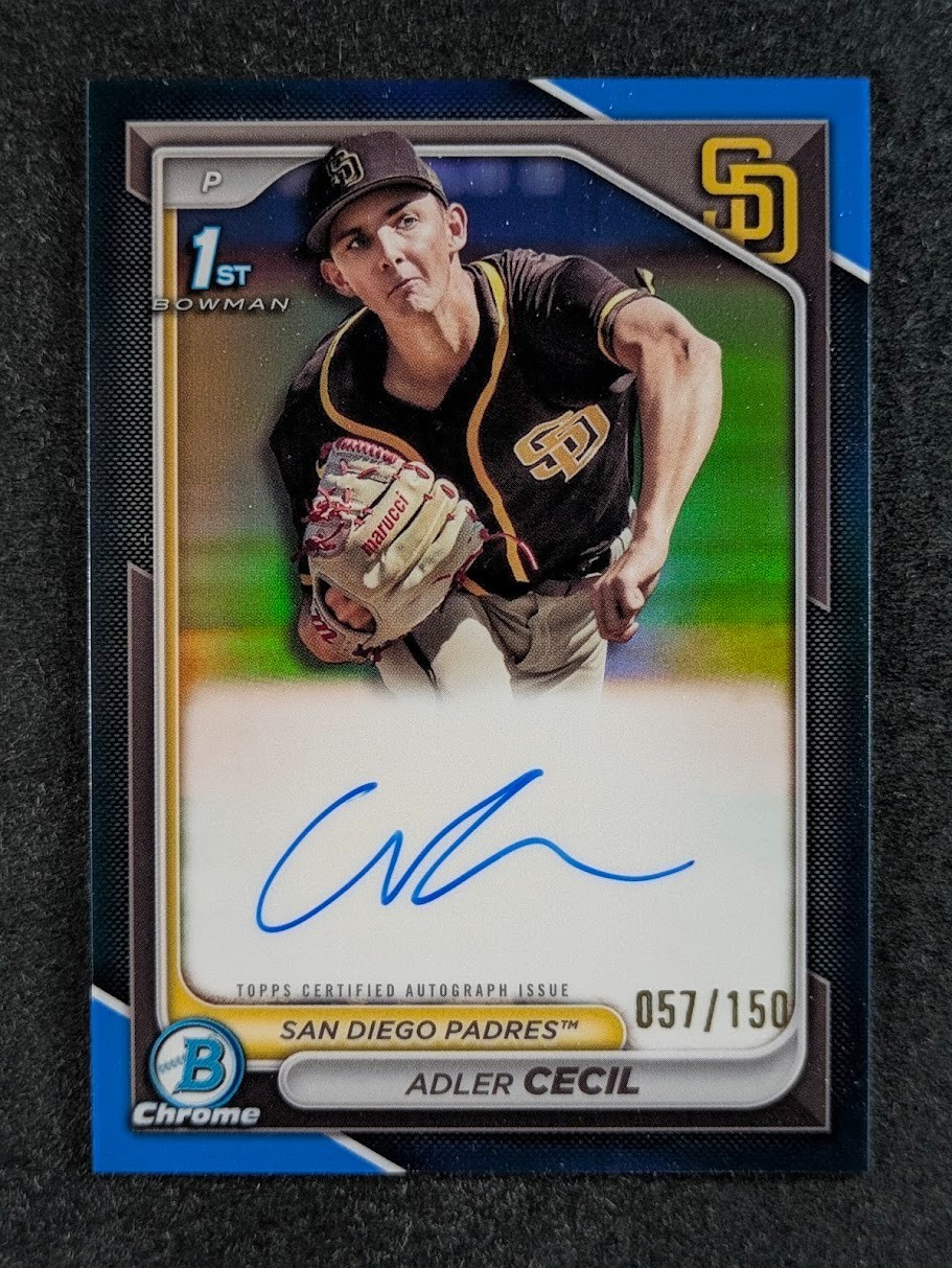 2024 Bowman Chrome ADLER CECIL 57/150 1st Bowman Auto Blue Ref SP #CPA-CA