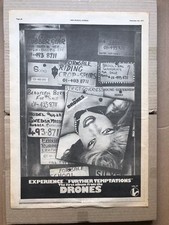 DRONES FURTHER TEMPTATIONS POSTER SIZED original PUNK music press advert from 19