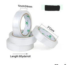 One 1 Roll Clear Tape Refill Fits 3 Inch Dispenser, Transparent Gift Wrap Tape