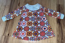 JELLY THE PUG GIRLS MULTICOLORED DRESS 5T EXCELLENT COND LD7