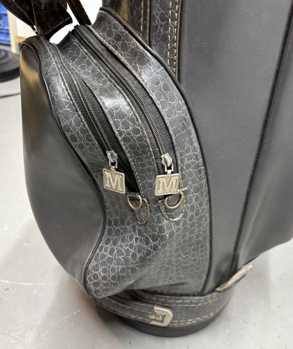 Vintage Miller Pro Model Golf Staff Bag - Black Faux Gator/Crocodile Print - Afbeelding 3 van 9
