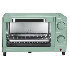 4SL Toaster Oven with 3 Settings, includes Baking Rack and Pan, Sage Green