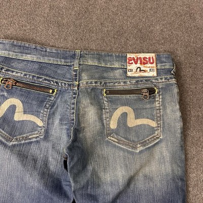 Evisu Japanese Denim Flare Jeans Bootcut Low Waisted Women's 36