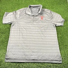 Indiana Hoosiers Alumni Champion Polo Shirt Mens Large Gray Embroidered