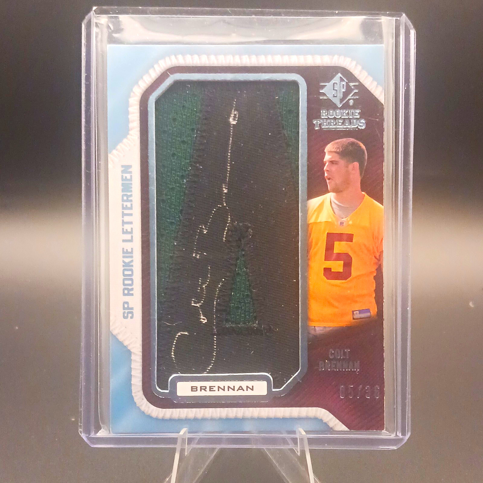 Upper Deck 2008 SP Rookie Threads Colt Brennan RC #CB41  Jesey # Match.