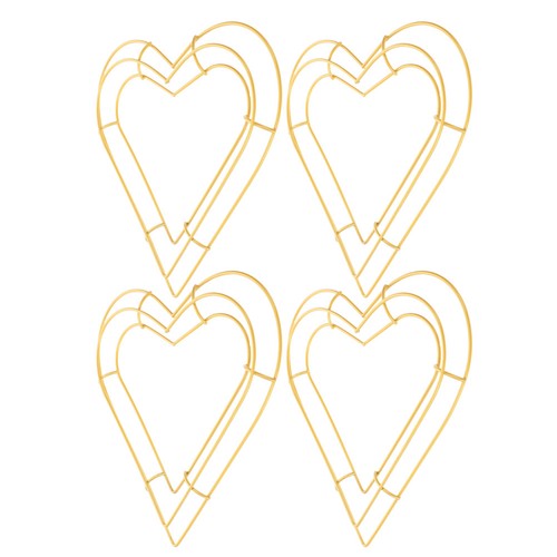 4 Pcs Golden Heart Hoop Independence Day Heart-shaped Wreath Floral ...