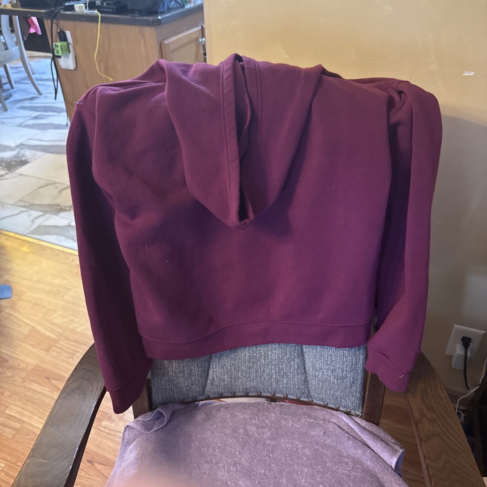 DISNEY LARGE Ladies Minnie & Mickey Hooded Sweatshirt Burgandy BNWT image 3
