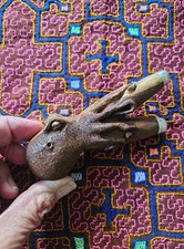 Kuripe schwarz Handarbeit Schnupftabak Applikator Pfeife, Rosenholz geschnitzt Oktopus Kuripe