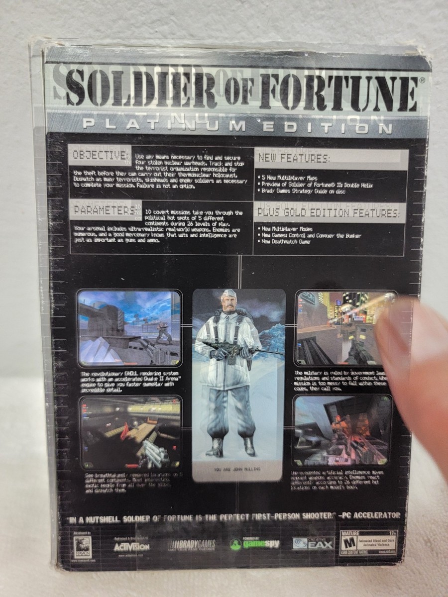 SOLDIER OF FORTUNE　PLATINUM EDITION レア Soldier of Fortune Platinum Edition PC Game | eBay