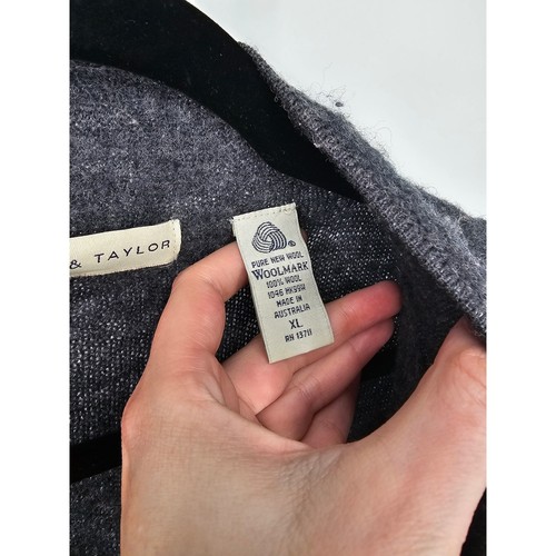 Lord & Taylor Womens Sz XL 100% Wool Calf Length Zip Up Jacket Charcoal Gray - Picture 5 of 6