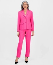 Le Suit Notch Lapel Mid Rise 2 Piece Pantsuit 12P Lipstick NWT 235