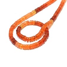 Natural Carnelian Heishi Round Beads, Smooth Gemstone Beads Loose 6mm 16"