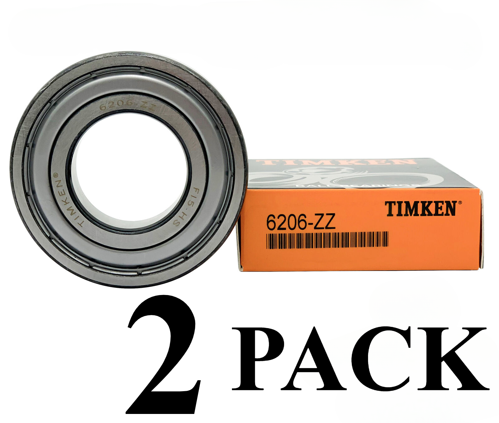 Timken 6206-ZZ 30x62x16mm Double Seal Bearings 2 Pack New