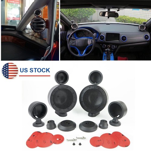 4" Three-way Tweeter Speaker Bracket A-pillar Triangle Treble Midrange Speaker - Picture 1 of 17