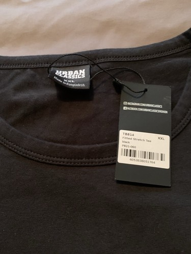 Mens Black Slim Fit T-shirt Size XXL New - Picture 3 of 5