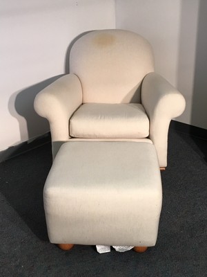 Pottery Barn Childrens Rocker And Ottoman W Removable Denim Cover