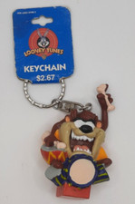 Looney Tunes Taz on Drums Keychain Tasmanian Devil PVC Vintage 1990s