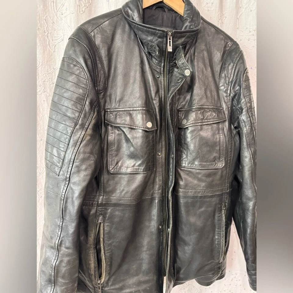Vintage 90s Danier Leather Moto-Style Jacket – Thinsulate Lined – Size L - Image 4 of 4