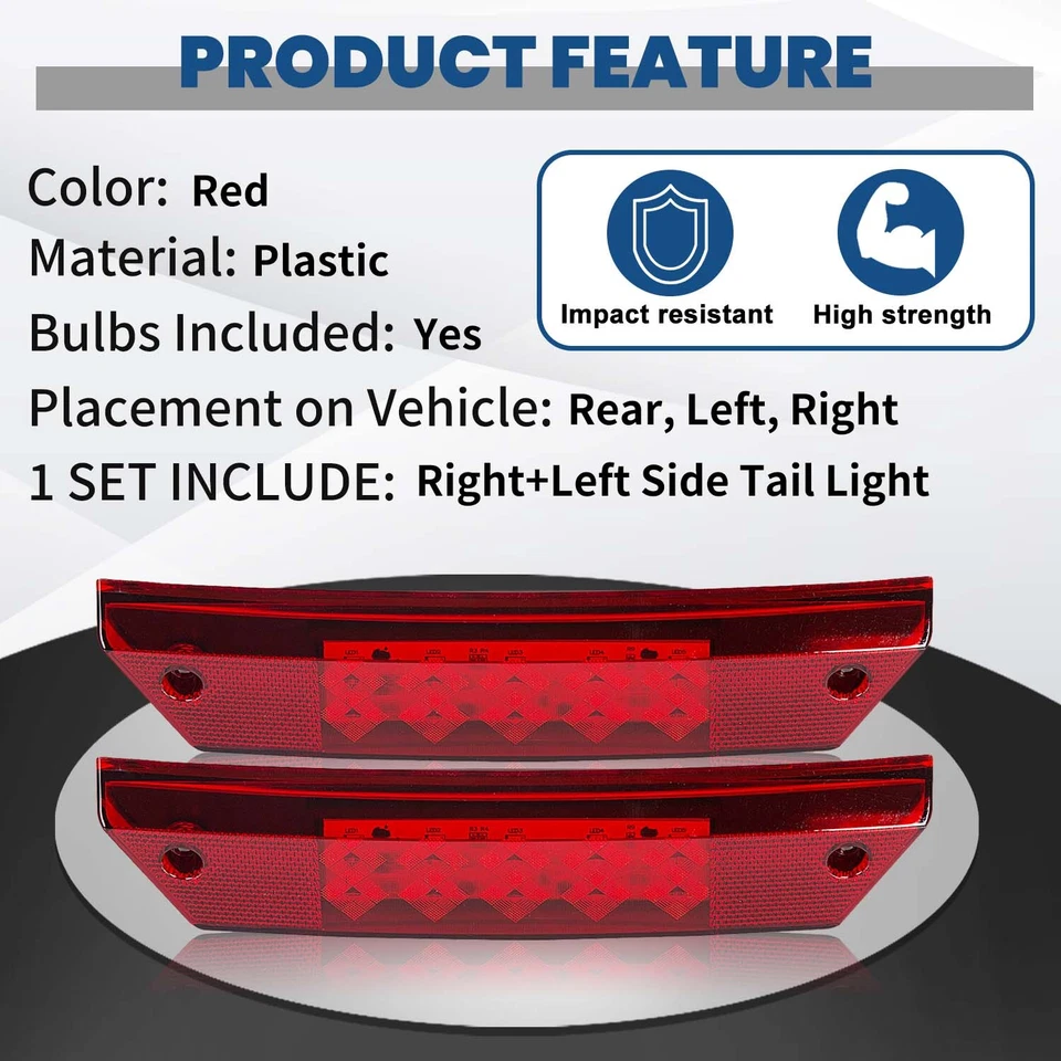 Pair Tail Light Left & Right for Polaris 2009-16 Ranger 500 700 800 900 2411099 - Image 4 of 4