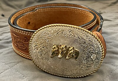 El Arturo Bronze Crumrine Belt Buckle w/ 28 BELT FACTORY  display picture 3