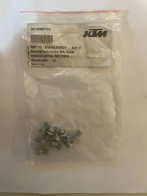 KTM 0015060103 COLLAR SCREW M6X10 125 200 250 SX/EXC/MXC QTY 9 | eBay