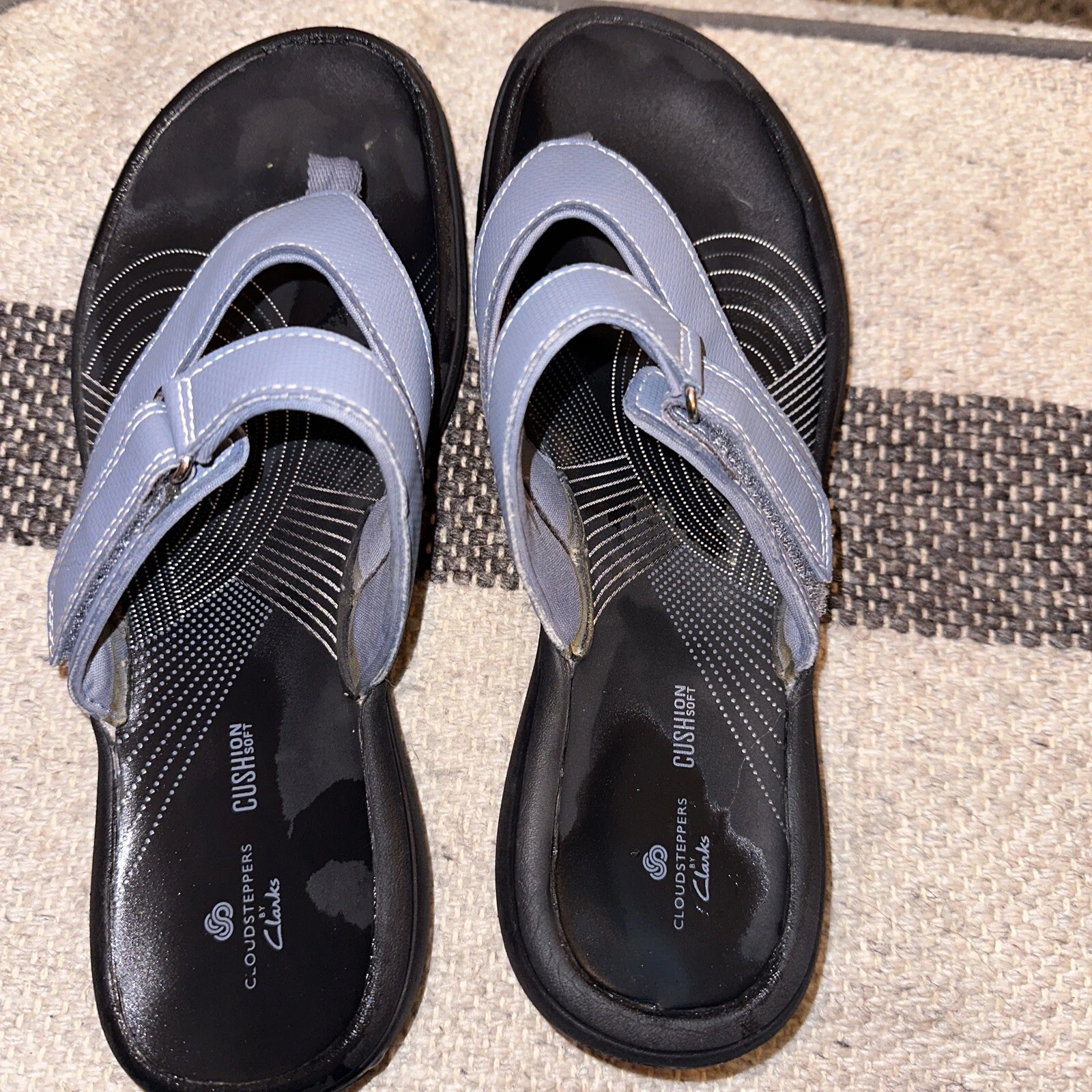 Sandali infradito infradito Clarks Breeze Sea Cloudsteppers perizoma taglia 7M blu cielo