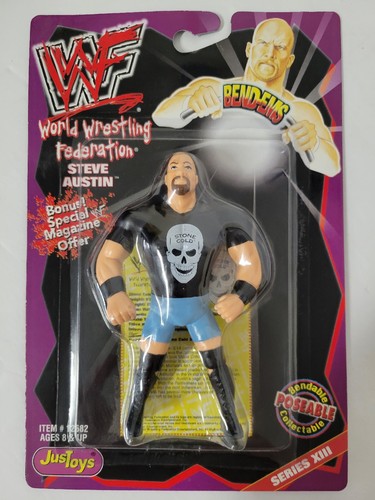 WWF WWE Just Toys Stone Cold Steve Austin Bendie W...