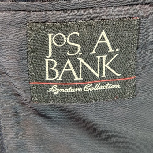Jos A Bank Mens Signature 2 Button Blazer Navy Blue Herring Bone Silk Blend 42S - Picture 10 of 13