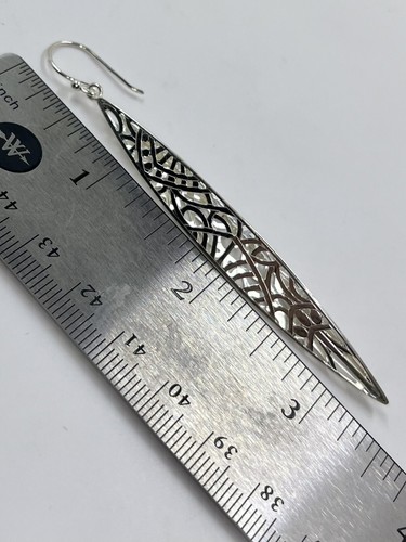 SILPADA W2796 STERLING 925 HTF STILETTO FILIGREE 3D LONG DANGLE EARRINGS (S18B) - Picture 4 of 8