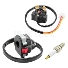 Start Stop Switch & Starter Solenoid Relay & Spark for Yamaha Kodiak 400 MOTO-4