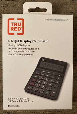 TRU RED 8-Digit Desktop Calculator black