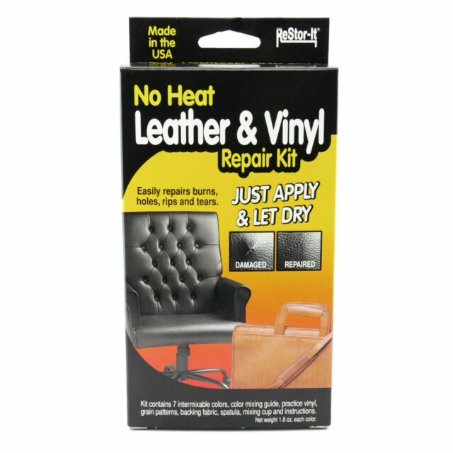 No Heat Leather Vinyl Repair Kit 7 Intermixable Colors Mixing Cup