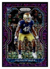 2020 Panini Prizm #361 Julian Okwara Prizm No Huddle Purple #/35